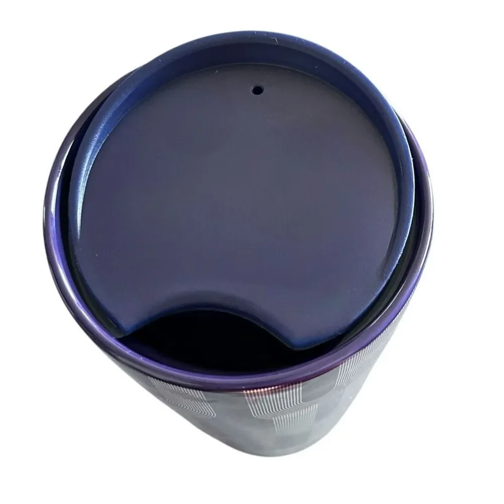 Starbucks Seattle Purple and Gold Siren Mermaid Ceramic Travel Tumbler, Hot Mug,